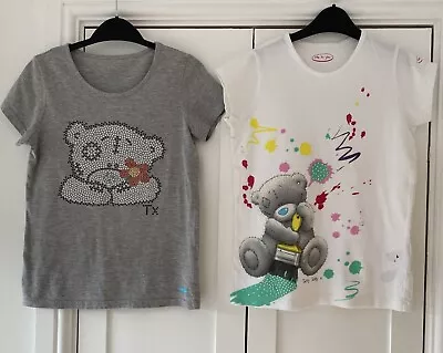 £5.99 • Buy 2 M&S Me To You Tatty Teddy Embellished Short Sleeve T-shirts 10yrs Grey & White