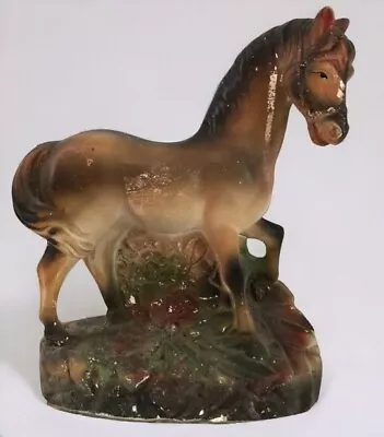Vintage Chalkware Carnival Prize Horse Figurine 10  Tall Mid Century • $16.95