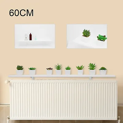 60cm White Radiator Cover Shelves Easy Fit MDF Wood Shelf Including Brackets • £13.69