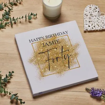 Personalised Large Linen 40th Birthday Photo Album With Gold Sparkles PLL-34 • £26.99