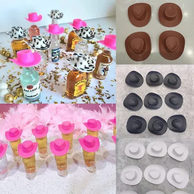 10X Mini Cowboy Hats Western Wedding Party Favors Crafts Hen Do Accessories DIY • $6.37