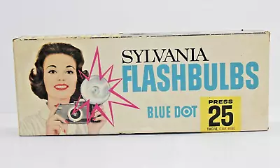 Vintage Sylvania Blue Dot Press 25 Clear Flashbulbs With Box Expired 06/30/1963 • $19.95