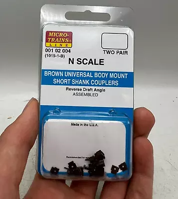 Micro-Trains N Scale 00102004 Brown Universal Body Mount Short Shank Couplers • $12.45