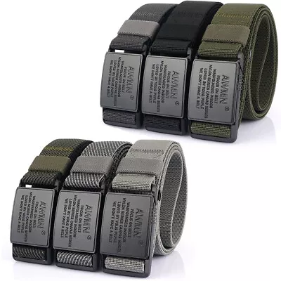 1.5INCH Mens Stretch Belt Quick Release Magnetic Buckle Webbing Sport Golf Belts • $15.99