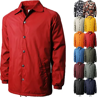 Mens Coach Jacket Windbreaker Rain Coat Active Sports Waterproof Premium Golf • $22.99