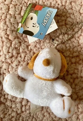 £5.99 • Buy BNWT Peanuts Snoopy Keyring Keychain Plush 4” White & Orange