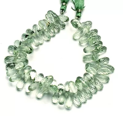Natural Gem Green Amethyst Prasiolite 11x6 To 13x6mm Faceted Teardrop Beads 9  • $43.20
