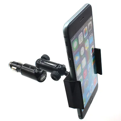 CAR MOUNT CHARGER DC LIGHTER SOCKET PHONE HOLDER W USB PORT SWIVEL DOCK CRADLE • $18.99