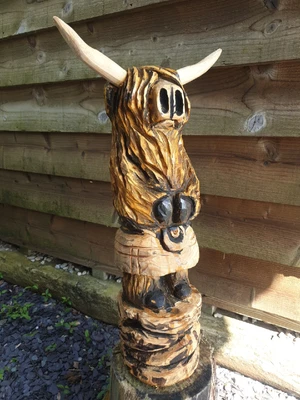 £199.99 • Buy Chainsaw Carved  Highland Cattle Cow 