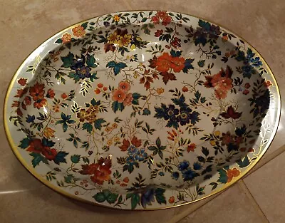 Daher Decorated Ware Round Floral Tin  Tray Bowl 13 Inch Made In England • $9.99