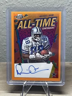 Michael Irvin 2022 Contenders Optic All-Time On Card Auto Orange /15 • $115