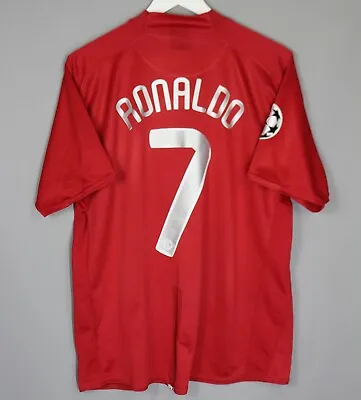 Manchester United 2007 2008 Home Ucl Football Shirt Jersey #7 Ronaldo Size Xl • $116.99