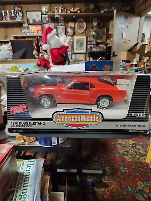 Ertl American Muscle 1970 Boss Mustang W/Shaker Hood  1:18 Orange Mint In Box • $22.95