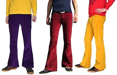 £36.99 • Buy Mens Bell Bottoms FLARES Jeans Trousers Corduroy Hippy Pants 60s 70s Retro Denim