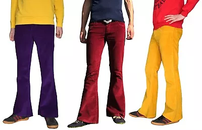 Mens Bell Bottoms FLARES Jeans Trousers Corduroy Hippy Pants 60s 70s Retro Denim • $46.73