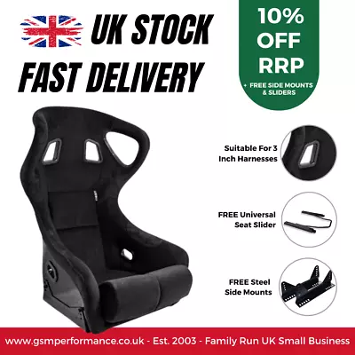 Auto Style BS6 Racing Simulator Fibreglass Track Day Bucket Seat With Brackets • £294