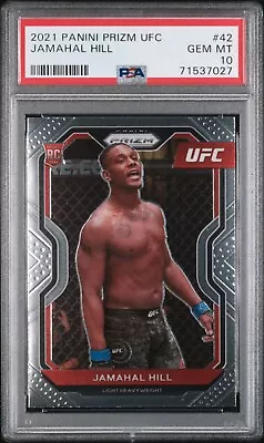 2021 Jamahal Hill Panini Prizm UFC PSA 10 Rookie RC Pop 6 Rare UFC 300 Champ #42 • $9.99