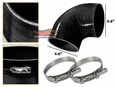 BLACK Silicone Elbow Coupler Hose 4 Ply 2.5  63 Mm Turbo Air Intake Intercooler • $464.39