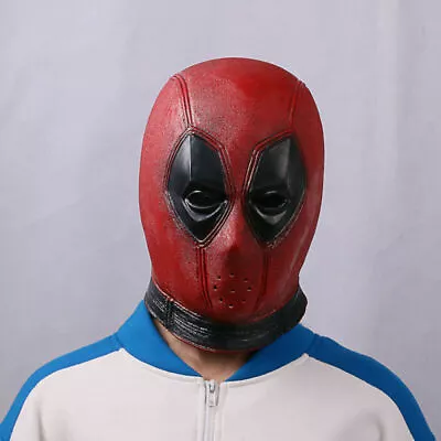 Deadpool Mask Cosplay Superhero Deadpool Halloween Mask Soft Latex Helmet Props • $17.60