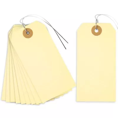 Blank Shipping Tags 120 PCS 4 3/4 X 2 3/8 Inches Manila Hang Tags With Wire ... • $19.21