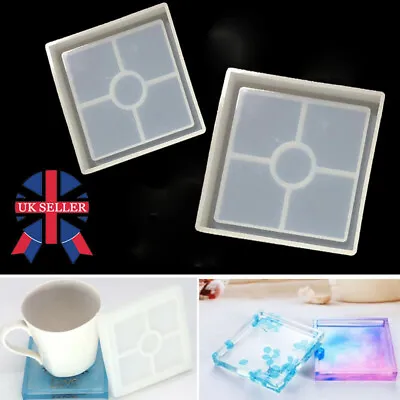 £2.99 • Buy Square Resin Casting Coaster Epoxy Mold Jewelry Making DIY Craft Silicone Mould