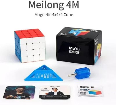 MoYu MeiLong 4M Magnetic 4x4x4 Stickerless Speed Cube Ship From USA • $16.95