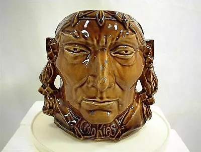 Vintage Mccoy Indian Head Cookie Jar No Lid Nice Base Tribe Chief Brave Western • $80