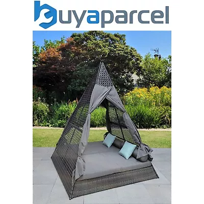 Signature Weave Tipi Teepee Day Bed Sun Lounger Outdoor Garden Shade Grey • £1023.12