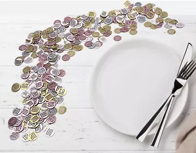 £3.49 • Buy Age 80 White And Rose Gold Themed Confetti 80th Birthday Party Table Decorations