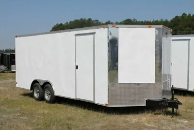 New 8.5 X 16 8.5x16 Enclosed Cargo Car Hauler Trailer - V-nose • $6595