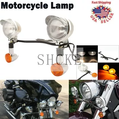 Passing Light Bar Turn Signals For Yamaha V Star 650 950 1100 Custom Classic US • $65.36