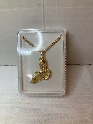 New Boxed Goldtone Men’s Flying Eagle Charm Chain Necklace  • $8
