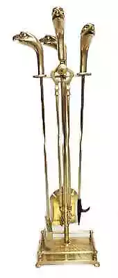 Rare & Regal Maison Jansen Style Brass Bald Eagle Fireplace Tool Set C. 1950s • $599