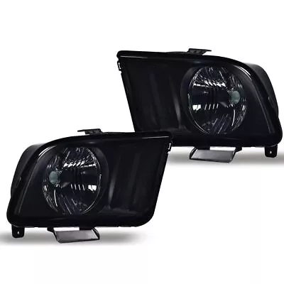 Black Housing Smoke Lens Headlights Left+Right Fit For Ford Mustang 2005-2009  • $59.89