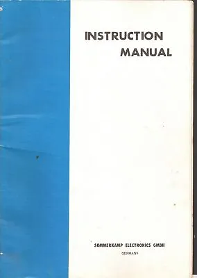 SOMMERKAMP FRDX-500 Instruction & Service Manual • $19.84