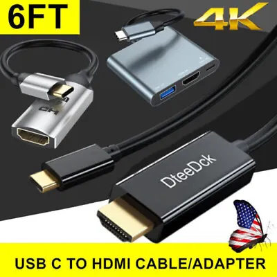 6FT USB Type C To HDMI Cable HDTV TV Adapter Converter For MacBook Android HOT • $8.54