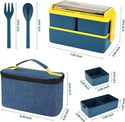 Blue 1400ML Bento Lunch Box: Sealed Dropproof & Microwave Safe  Eco-friendly • $13.99