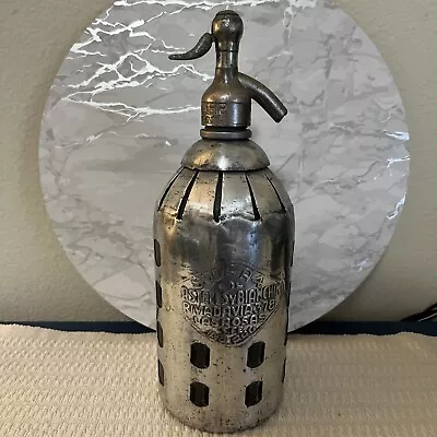 Vintage Argentina Glass And Metal 1 Liter Seltzer Bottle Castelss Y Bianchin • $99.99