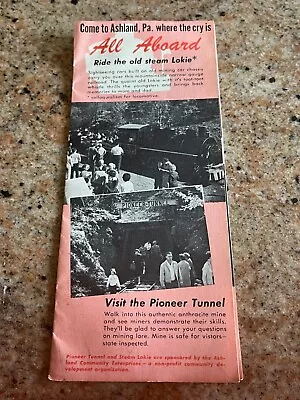 Vintage Ride The Old Steam Lokie / Visit Pioneer Tunnel Pamphlet - Ashland Pa • $8