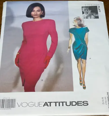 VOGUE Attitudes 2773 Tom & Linda Platt Dress PATTERN Sz 8 10 12 UNCUT FF • $15.99