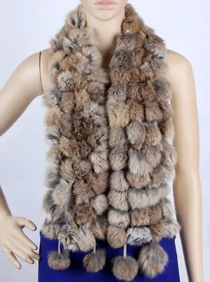 100% Real Rabbit Fur Women Scarf Winter Natural Collar Scarves Wraps Gift • $7.95