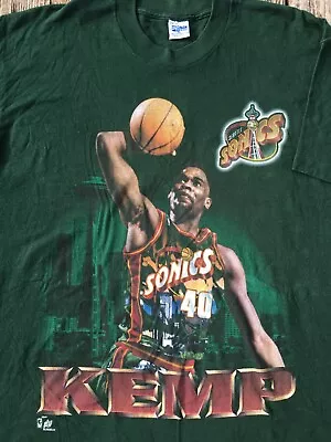 Seattle Sonics Shawn Kemp Shirt Vtg Salem Sportswear Graphics Supersonics 90s XL • $174.99