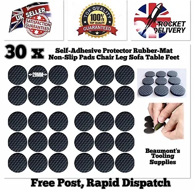 £4.99 • Buy 30x Self Adhesive Protector Rubber Mat Non Slip Pads Chair Leg Table Stool Feet