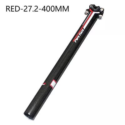 Red 27.2 * 400mm Bike Seatpost MTB Road Bicycle Seat Post Tube Carbon Fiber • $22.38