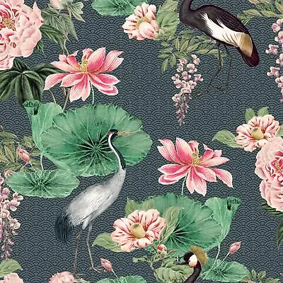 £16.85 • Buy Arthouse Japanese Floral Art Deco Wallpaper Geometric Oriental Multi 299404