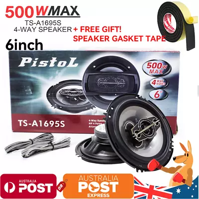 7Pcs 6  Inch 500W Coaxial Rear Stereo Speakers 4 Way Car Audio Subwoofer Bass AU • $49.99