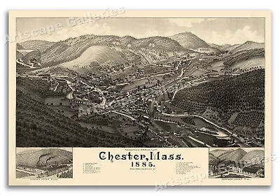 Chester Massachusetts 1885 Historic Panoramic Town Map - 20x30 • $18.95