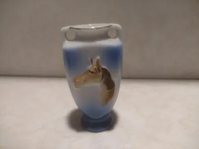 Vintage 2.5in Porcelain Bud Vase Made In Japan Horse Design • $12
