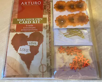 New Arturo Make Your Own Greeting Card Kit - 6 Cards 6 Envelopes Embellishments • £5