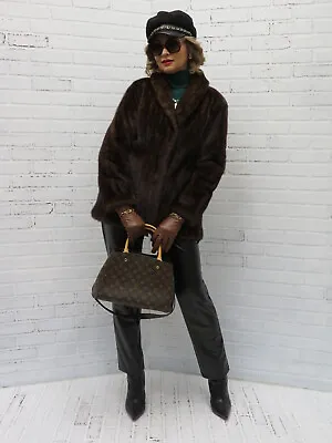 LADIES Real PRISTINE Stroller Length MAHOGANY MINK FUR JACKET Sm Md Fit • $259